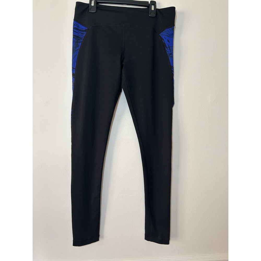 Zumba Wear Leggings Women's Size M Marvelous Black Blue Workout Gym